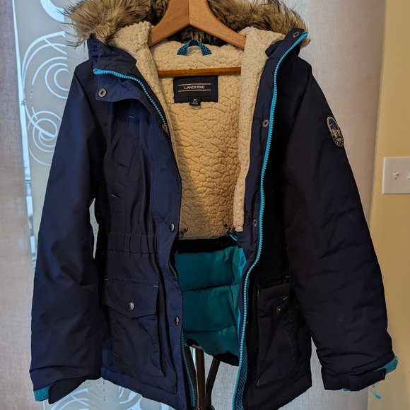 Kids Land's End Squall Coat - Blue, Size M 10/12 - Picture 4 of 11